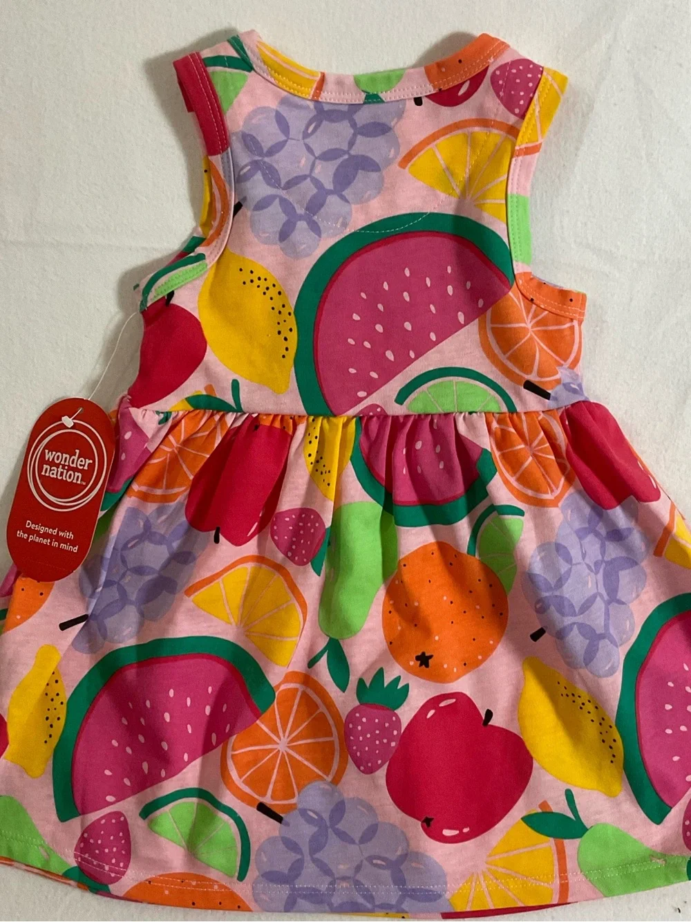 wonder nation Pink Fruit Print Sleeveless Dress New With tag. Size 18months